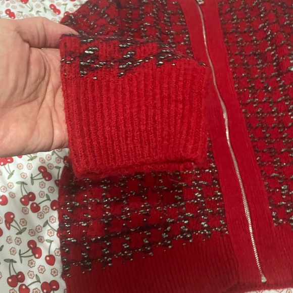 Mango Red and Black Women's Cardigan Sweater - Picture 5 of 7